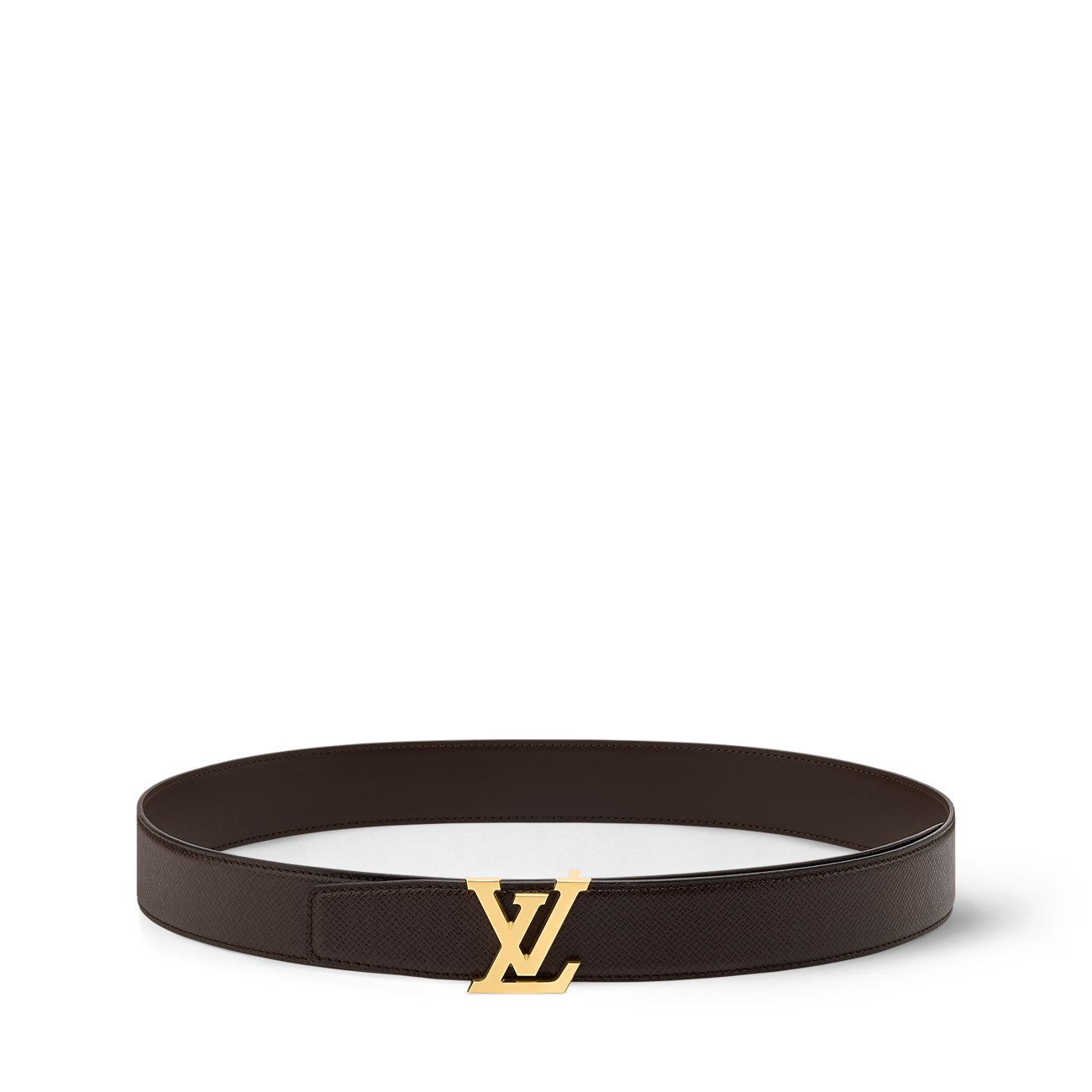 Louis Vuitton LV Corner Pin Trunk 35mm Reversible Belt Vachetta & Black - Gold Buckle